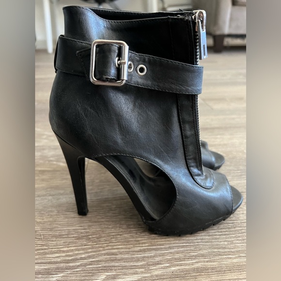 Black Open Toe Booties - Picture 3 of 5